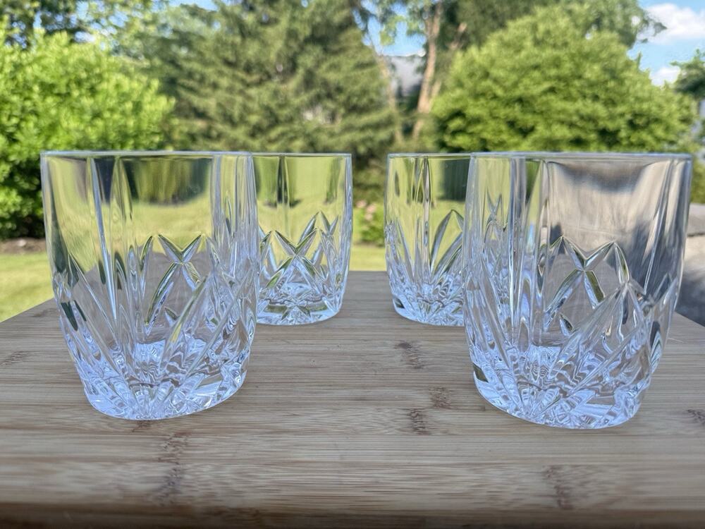 Waterford Marquis Brookside Oversized Crystal Double Old Fashioned Glasses~ 4 Pc